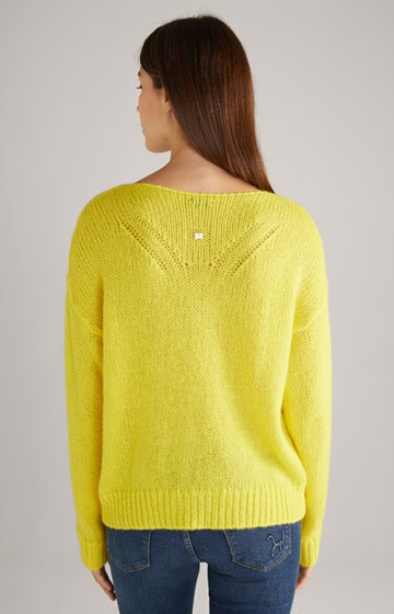 Sweter dzianinowy w kolorze żółtym