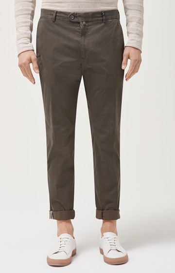 Hose Hanc in Oliv gemustert