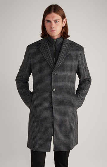 Morris Wool Blend Coat in Anthracite Check
