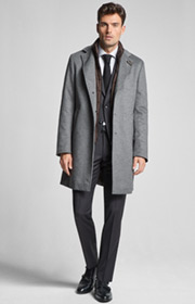 Mantel Morris in Grau melange