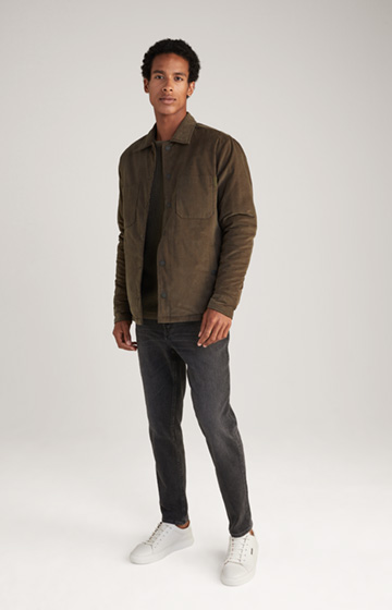 Cord-Overshirt in Oliv