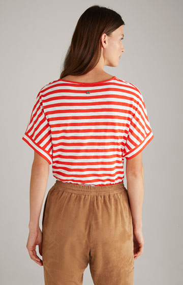T-shirt czerwono-biały w paski
