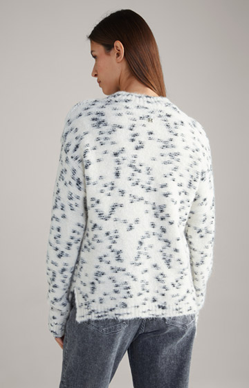Dzianinowy sweter z mieszanki alpaki z kremowym wzorem