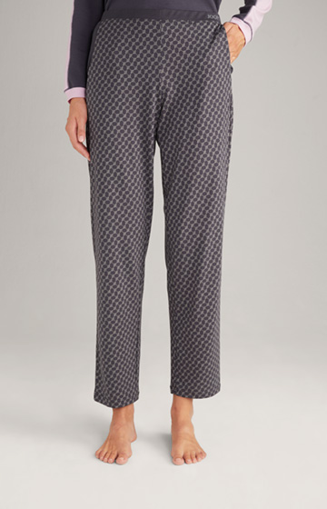 Loungewear trousers in patterned anthracite