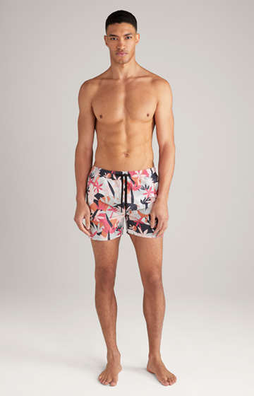 Balos Beach swim shorts in black/pink pattern
