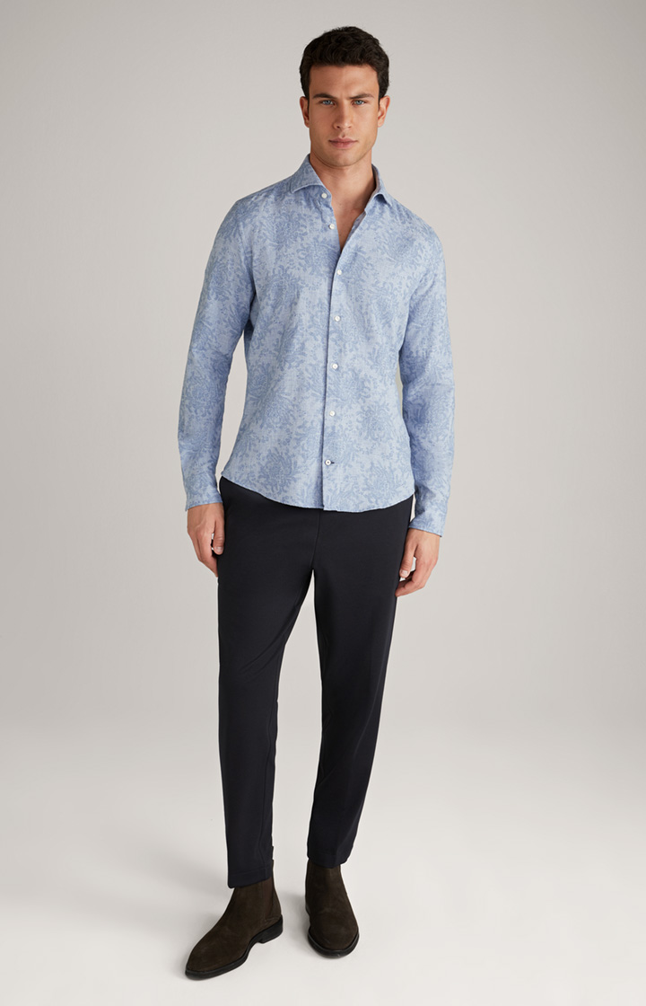 Pai Wool Blend Shirt in a Blue Pattern