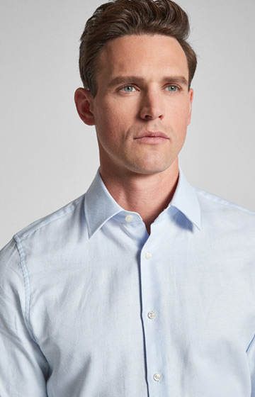 Hemd Pierce - bügelleicht - in Hellblau gemustert