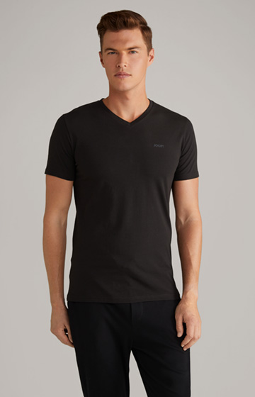 2-Pack of Fine Stretch Cotton T-Shirts in Black