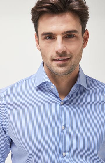 Hemd Panko - bügelfrei -in Blau gestreift