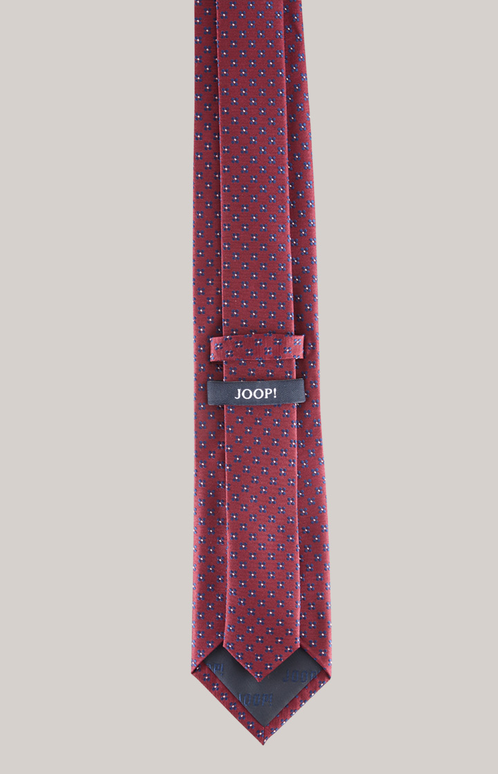 Silk tie in a dark red pattern