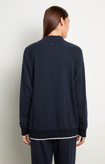 Long-sleeved loungewear top in Midnight Blue