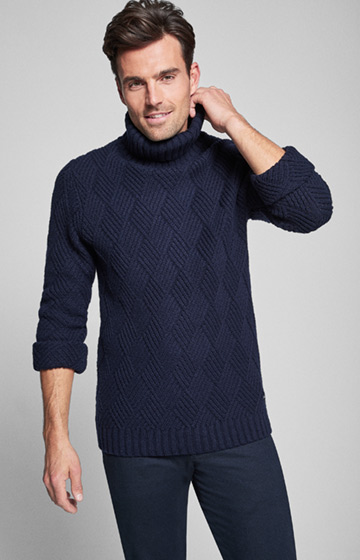 Rollkragenpullover Nestor in Navy