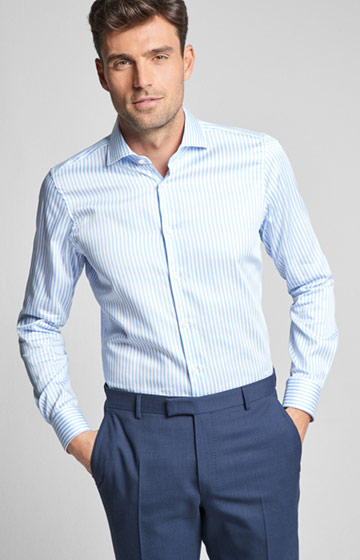 Hemd Panko in Hellblau gestreift