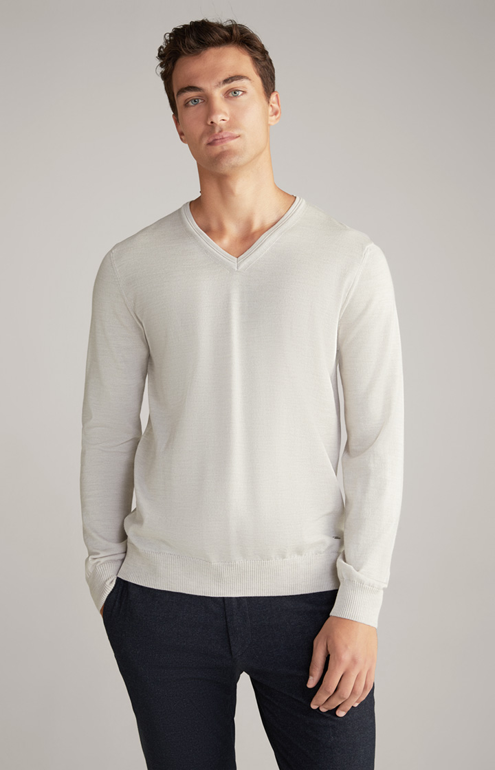 Sweter z wełny merino Damien w kolorze beżowym