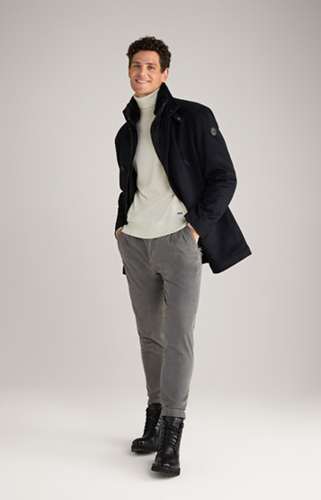 Gary Wool-Cashmere Blend Jacket in Navy