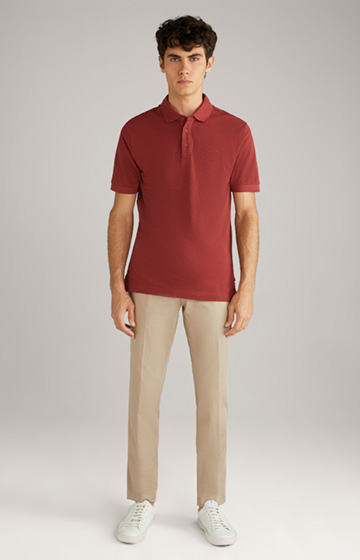 Primus Cotton Polo Shirt in Brick Red