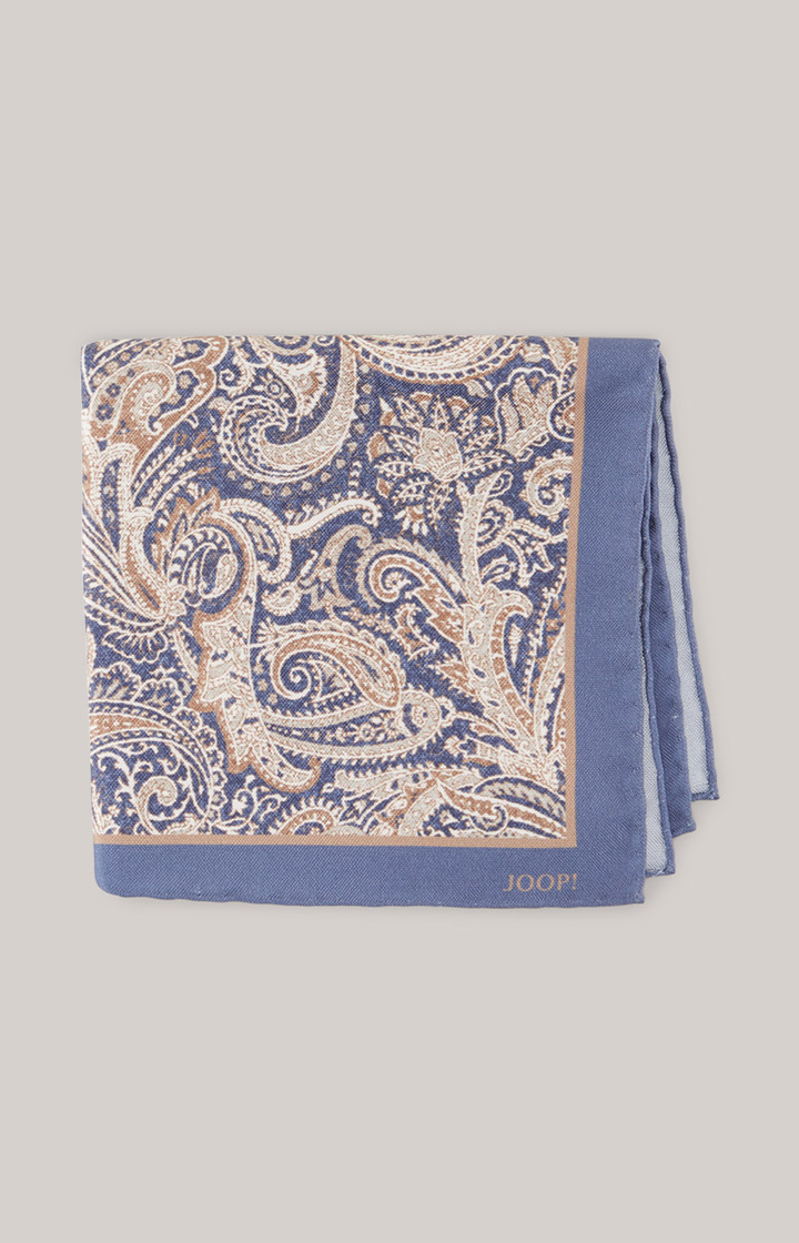 Silk Pocket Square in Dark Blue/Brown/Beige