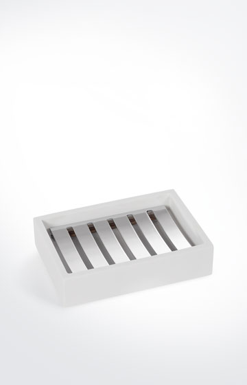 Seifenschale Bathline, Weiß/Silber