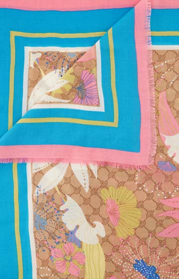 Cotton Modal Scarf in Beige/Pink/Yellow/Blue