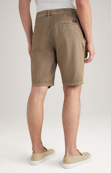 Leinenmix-Shorts in Braun