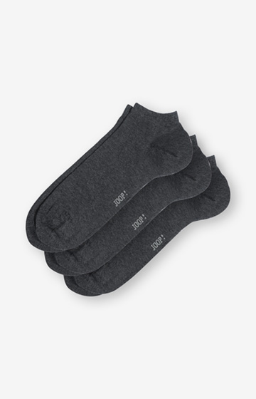 3er-Pack Sneaker-Socken in Dunkelgrau