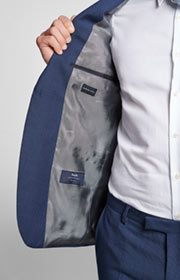 Baukasten-Sakko Herby in Dunkelblau gemustert