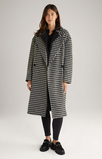 Coat in a Black and White Pattern