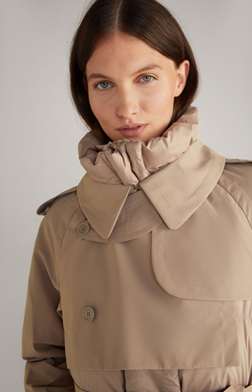 Quilted Coat in Light Brown