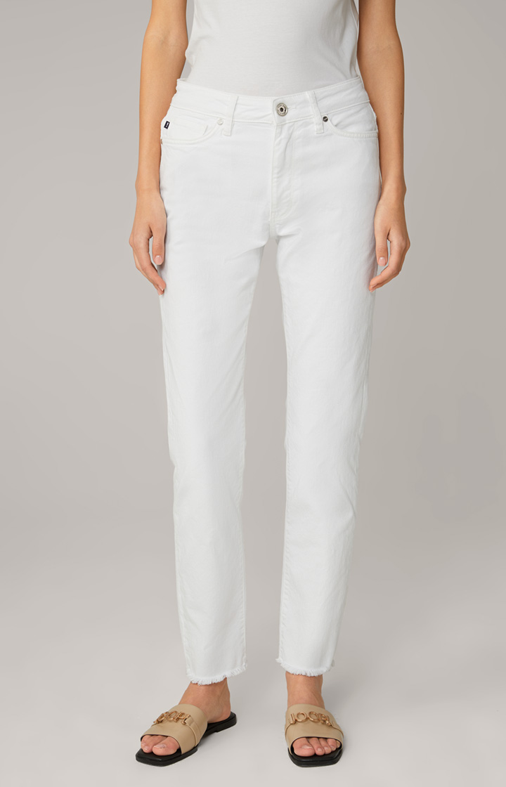 Jeansy z wysokim stanem w kolorze białym