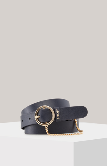 Leather Belt in Navy