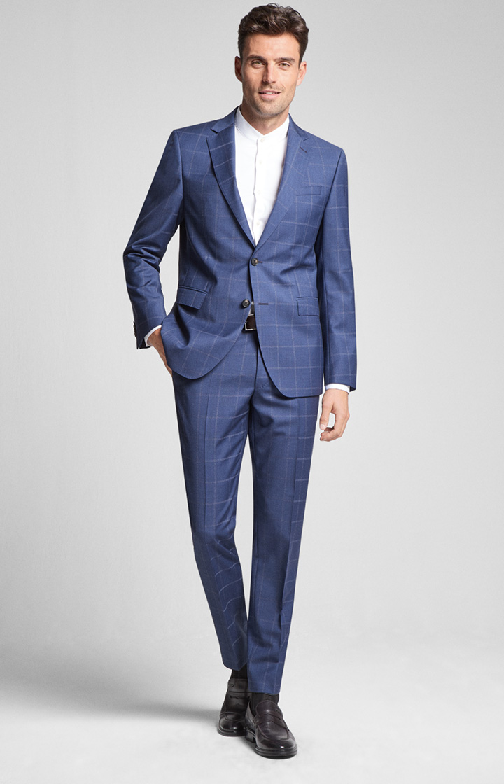 Baukasten-Anzug Finch-Brad in blau gemustert