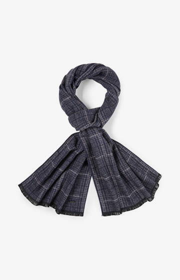 Schal Fargo in Dunkelblau/Graphit gemustert