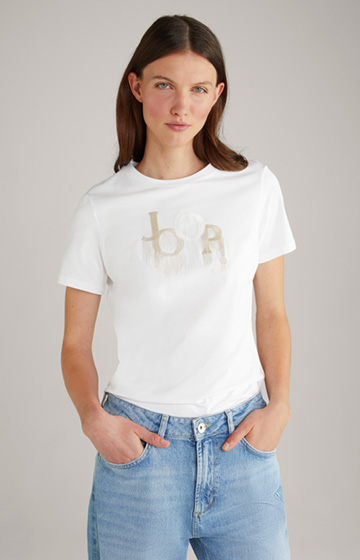 Baumwollstretch-T-Shirt in Weiß
