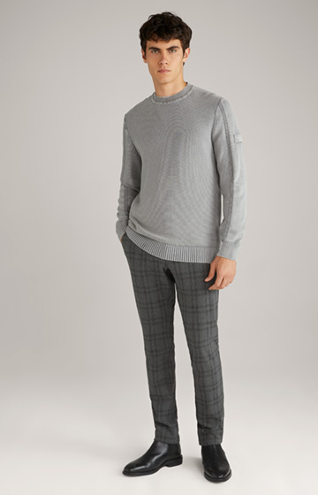 Howard Cotton Sweater in Grey Marl