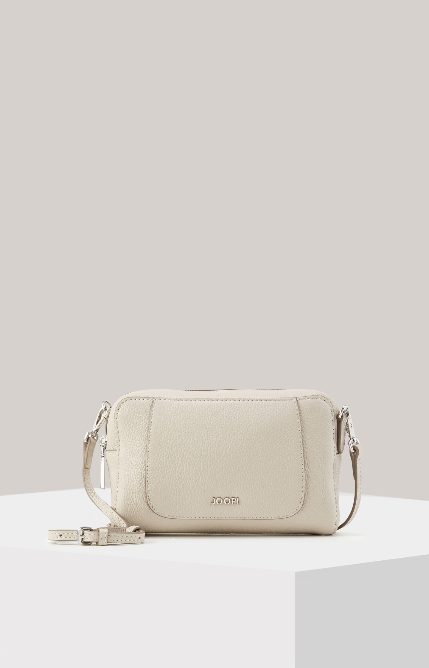 Leather Crossbody Bag Light Beige Leather Shoulder Bag 