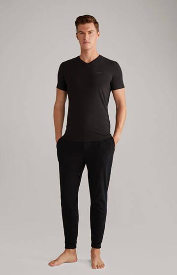 Koszulki stretchowe z cienkiej bawełny w kolorze czarnym 2-pak