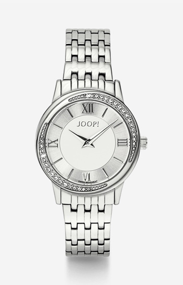 Damenuhr in Silber/Weiß