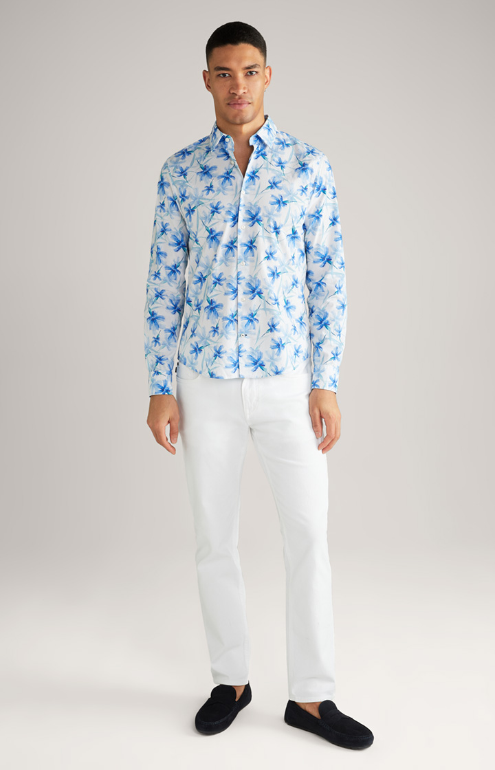 Pit Cotton Shirt in Light Blue/White