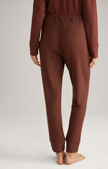 Spodnie dresowe prążkowane Loungewear w kolorze kawowym