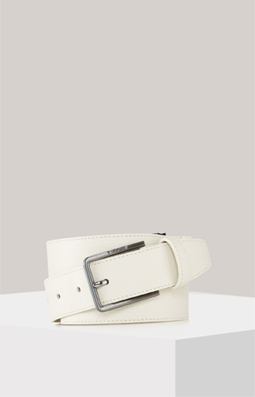 leather blend belt in off-white