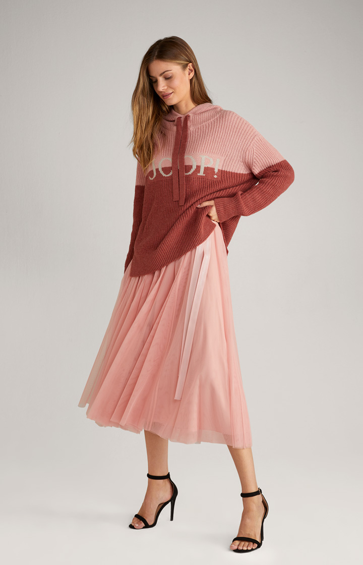 Knitted Hoodie in Dark Rosé/Rust