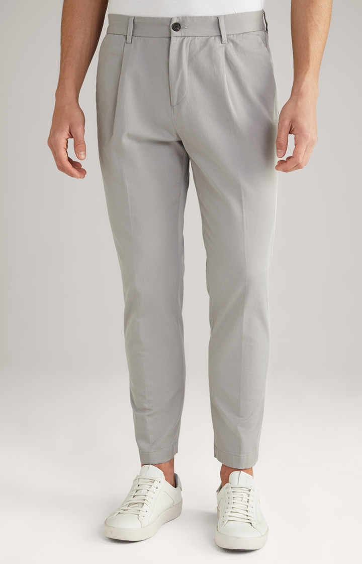 Pleat-front Trousers in Light Grey