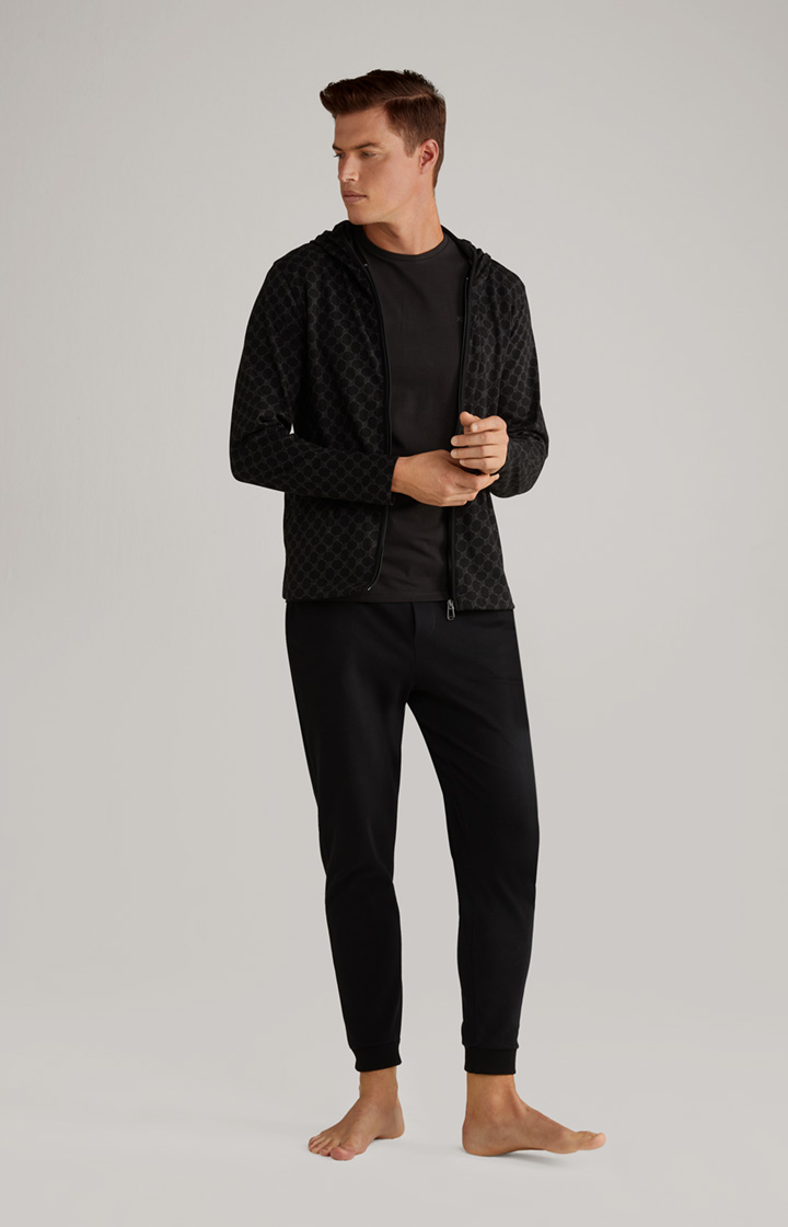 Loungewear Hoodie Sweatshirt Jacket in Black
