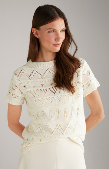Strick-Pullover in Offwhite
