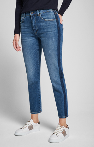 Cropped-Jeans Macy in Washed Blue