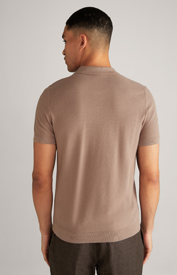 Bawełniana koszulka polo Vanco z wiskozy w kolorze brązowym
