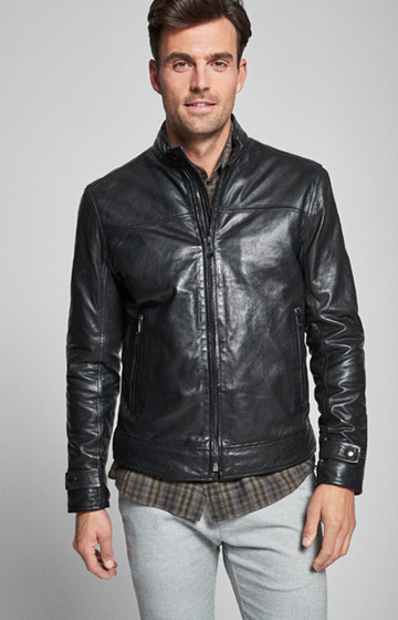 Lederjacke Cleary in Schwarz