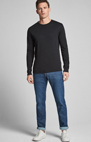 Langarm-Shirt Clifford in Schwarz