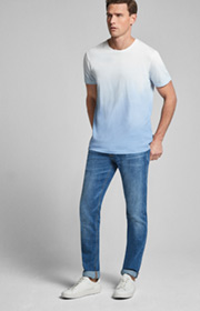 T-Shirt Anouk in Hellblau/Weiß