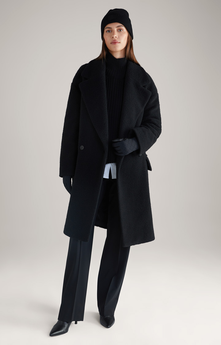 Płaszcz z mieszanki wełnianej w kolorze czarnym